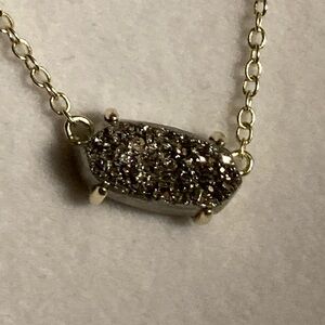NWT Kendra Scott gold Ever druzy necklace . Beautiful yet petite